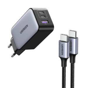 Cargador GaN 65W Ugreen Nexode 3 Puertos USB-C Rápido