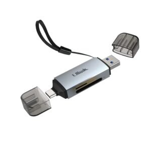 Lector de Tarjetas SD/MicroSD Dual USB-C y USB-A 3.0 Aluminio