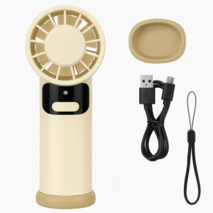 Mini Ventilador Portátil de Mano 19cm Recargable Silencioso con Base