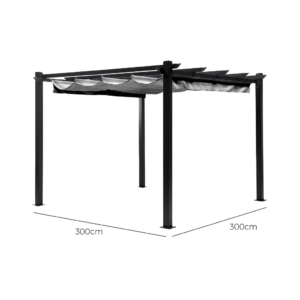 Pérgola de Aluminio 3x3m con Techo Retráctil